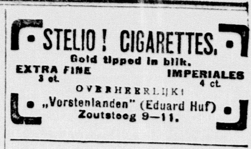 Adv. voor Stelio, bron: De Telegraaf van 17 sep. 1907.  