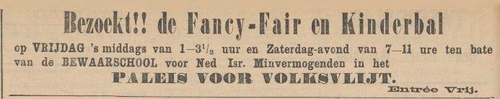 Bezoek de Fancy Fair. Bron: het NIW van 12-11-1897 (via delpher).  