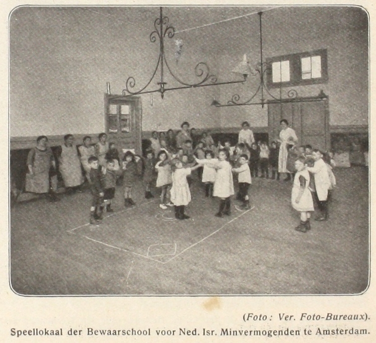Speellokaal in de Bewaarschool. Bron: De Geïllustreerde Joodsche Post van 7 juli 1912.  