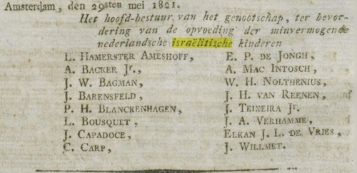 Bericht uit de Nederlandsche Staatscourant van 1 juni 1821 (via Delpher)  