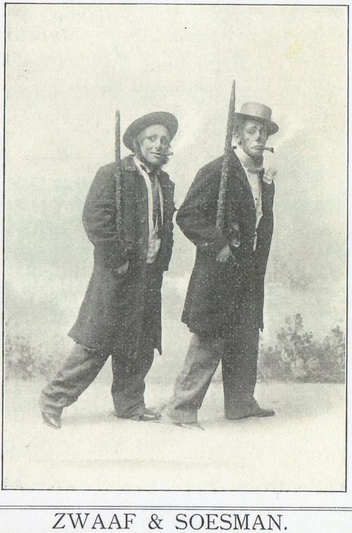 Zwaaf en Soesman, komisch duo, optreden in het Rembrandt – Theater in oktober 1902.   
