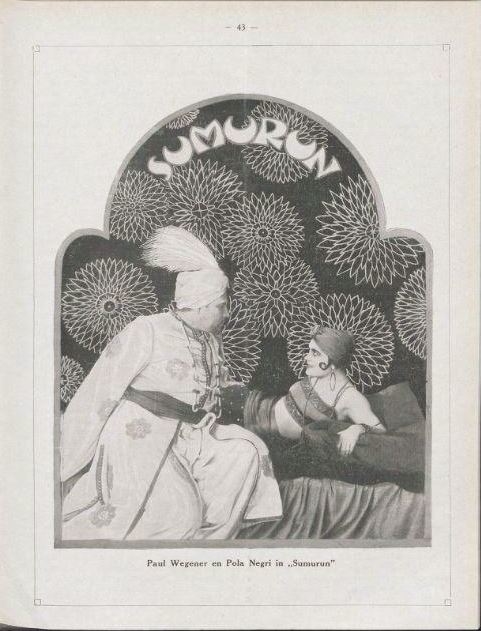 Afbeelding behorende bij de film: Soemoeroen / Sumurun. Bron: De kunst; een algemeen geïllustreerd en artistiek weekblad jrg 13, 1920/1921, no 665, 23-10-1920   