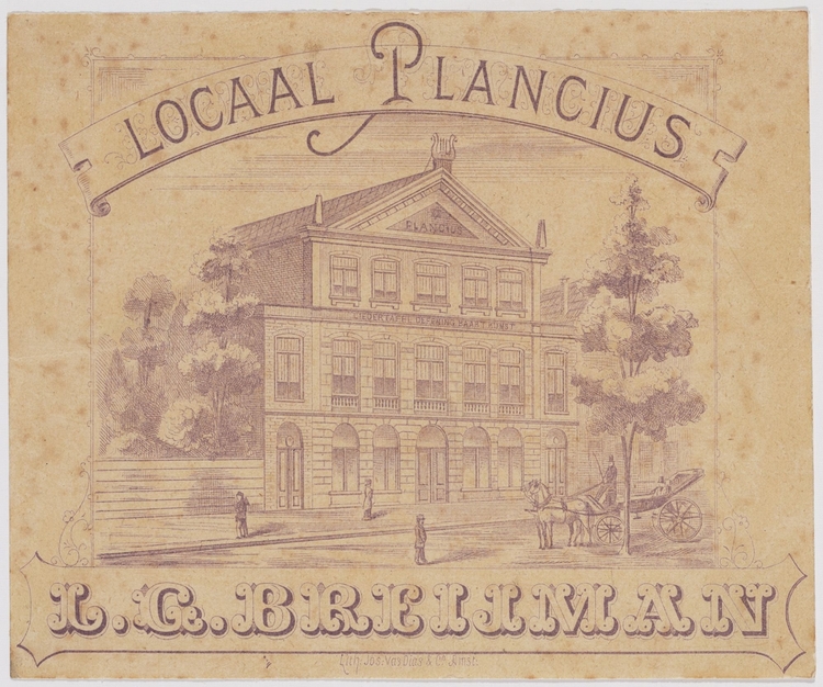Gebouw Plancius aan de Plantage Kerklaan 41, ca 1880-1900. Bron: Beeldbank SAA.    