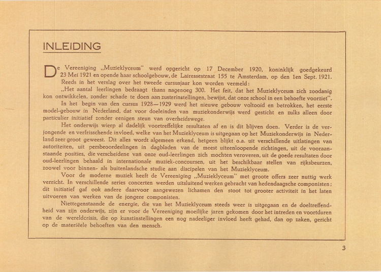 Prospectus (blz. 2) van de ‘Vereeniging Muzieklyceum’ (waarin opgenomen de “Belinfante – Van Adelberg”), datering onbekend. Bron: Klein Materiaal SAA, Q 865.092.  