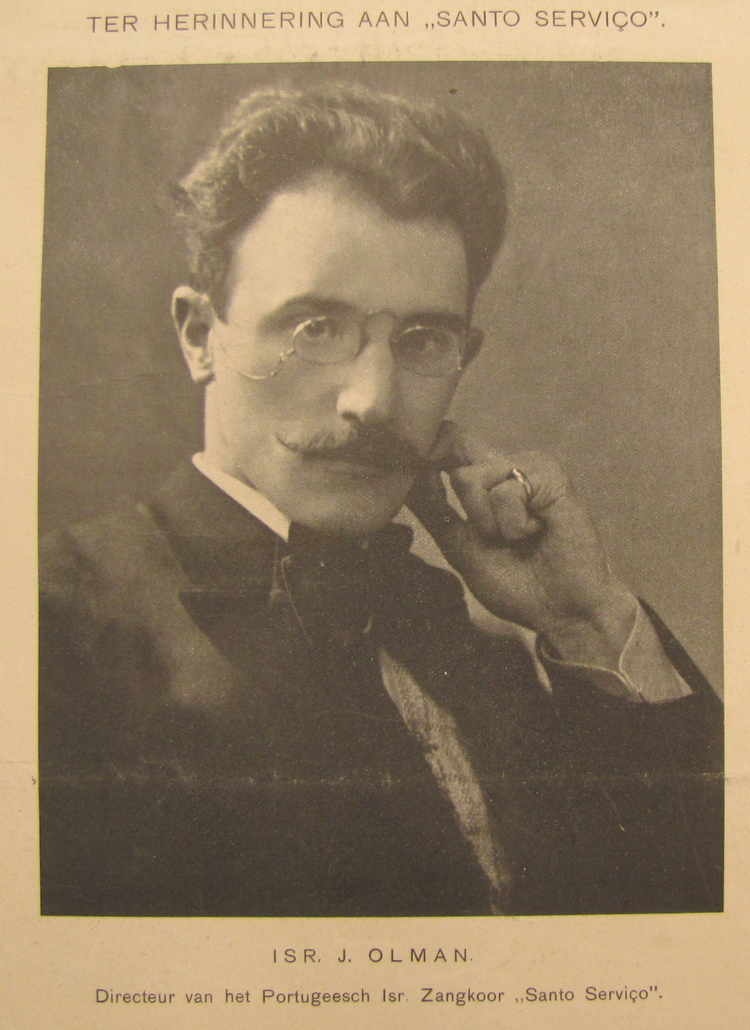 Foto van Isr. J. Olman. Bron: De Joodsche Prins van 22 augustus 1912 (via het IISG).  