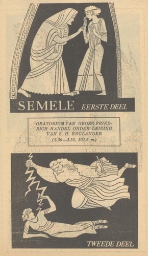 Aankondiging van het concert Semele. Bron: Radiobode; officieel orgaan van de Algemeene Vereeniging Radio-Omroep, jrg 14, 1941, no 3, 17-01-1941  