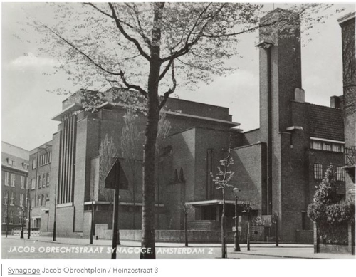 Afbeelding van de Synagoge op het Jacob Obrechtplein, bron: JCK  