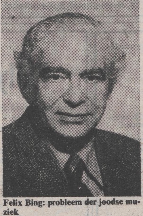 Portretfoto van Felix Bing in het NIW van 30-04-1976.  