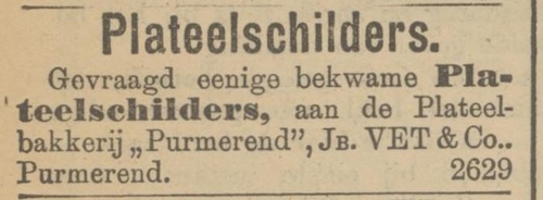 Advertentie voor Jb. Vet & Co, bron: de Haagsche Courant van 9 februari 1905  