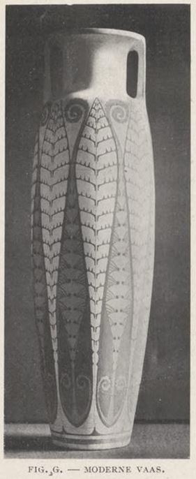 Figuur G is de door Warting beschreven als ‘een merkwaardig model vaas’, bron: De Leli, jrg 1, no 4, 01-12-1909  