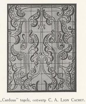Carduustegels, ontwerp van Lion Cachet, bron: Industrieel Nederland, 1921  