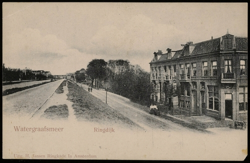 Ringdijk, Uitgever H. Jansen Ringkade Amsterdam, rond 1900 uit de collectie prentbriefkaarten SAA.  