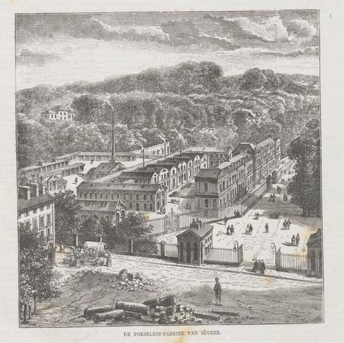 De Porseleinfabriek te Sèvres, bron: De katholieke illustratie; zondags-lektuur voor het katholieke Nederlandsche volk, jrg 9, 1875-1876, no 13, 1875.  