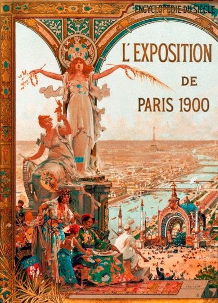 Affiche van de wereldtentoonstelling te Parijs in 1900, bron: mahlerfoundation.  