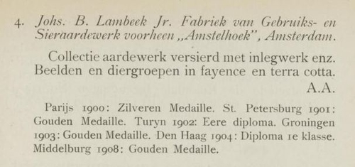 Kort bericht waaruit blijkt dat de Amstelhoek nog gewoon aanwezig was op de wereldtentoonstelling te Brussel.   