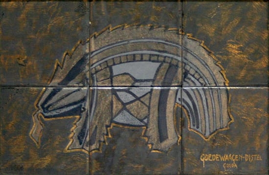Tegeltableau naar een ontwerp van Lion Cachet, maar uitvoering door Willem van Norden, 1928, bron: Keramisch Museum Goedewaagen  