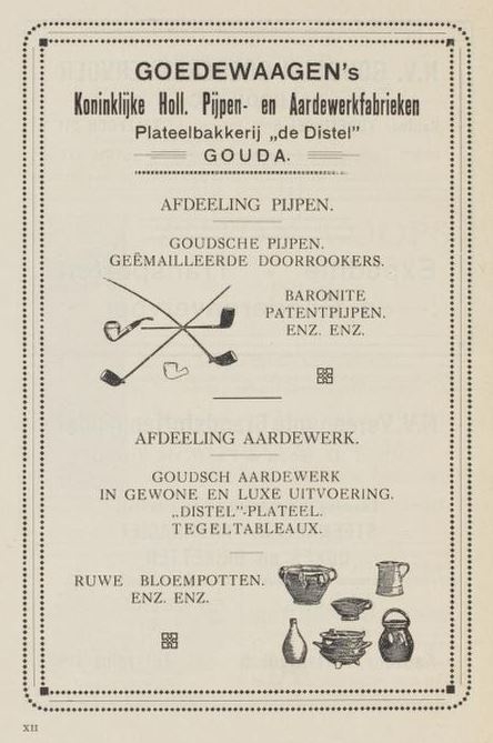 Advertentie uit de Geïllustreerde gids voor Gouda, 1923.  
